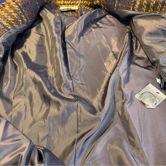 Women's Kensie Single Breasted Plaid Coat. Purple/Gold/Multi. Size Medium.‎ NWT. - Picture 10 of 13